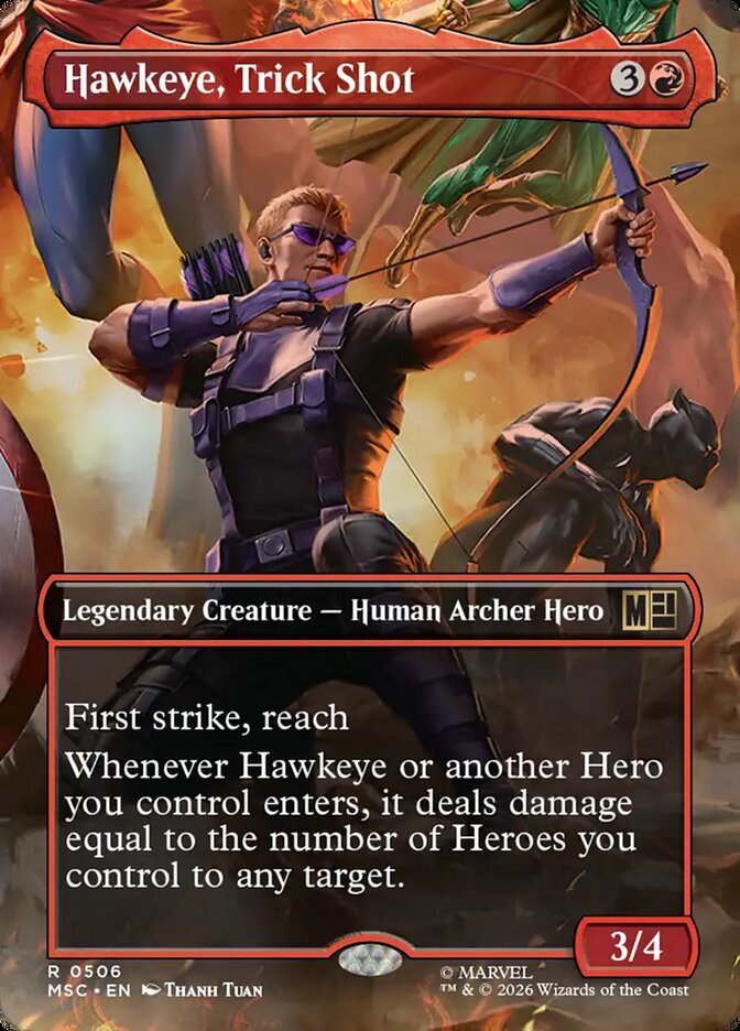Hawkeye, Trick Shot, Marvel Super Heroes Commander Card Art