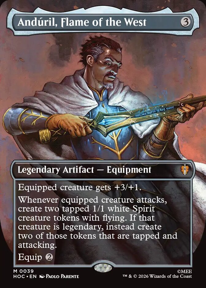 Andúril, Flame of the West, The Hobbit Eternal Card Art
