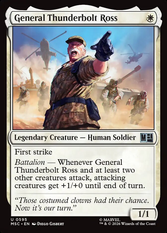 General Thunderbolt Ross, Marvel Super Heroes Commander Card Art