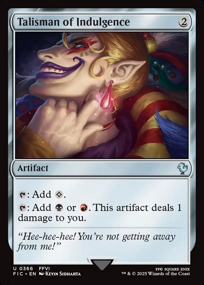 Talisman of Indulgence, Final fantasy commander Card Art