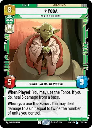 Yoda, My Ally is the Force, Legends of the Force Card Art