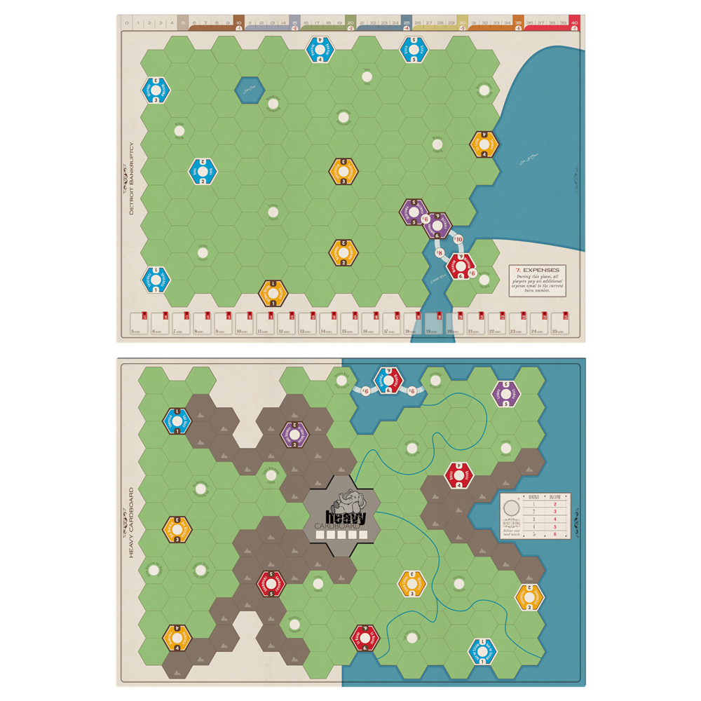 Age Of Steam: Deluxe - Expansion - Detroit Bankruptcy & Heavy Cardboard Maps