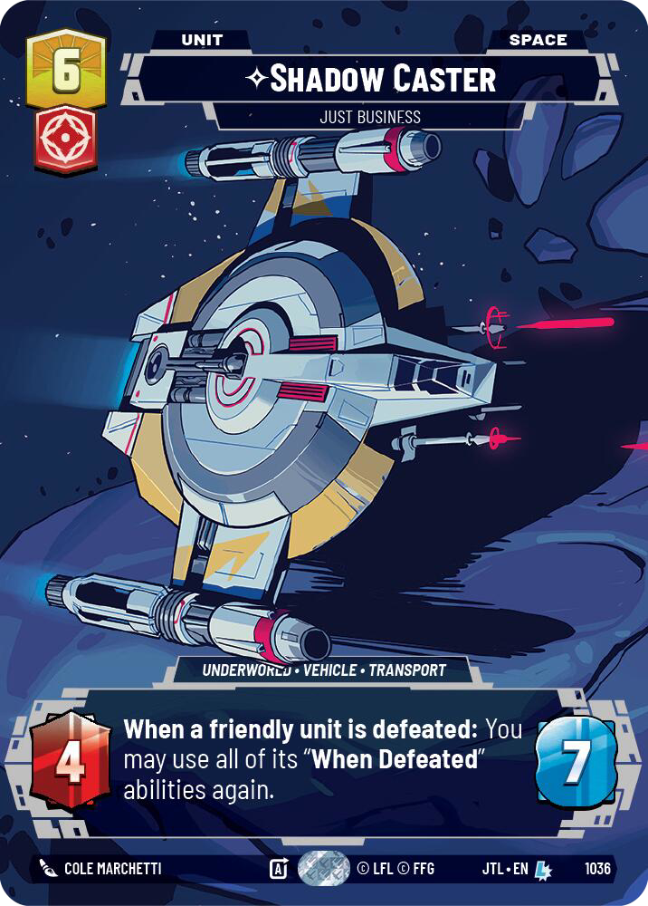 Shadow Caster, Just Business, Jump to Lightspeed Card Art