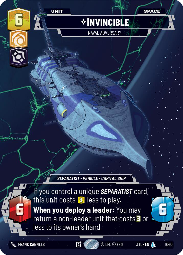 Invincible, Naval Adversary, Jump to Lightspeed Card Art