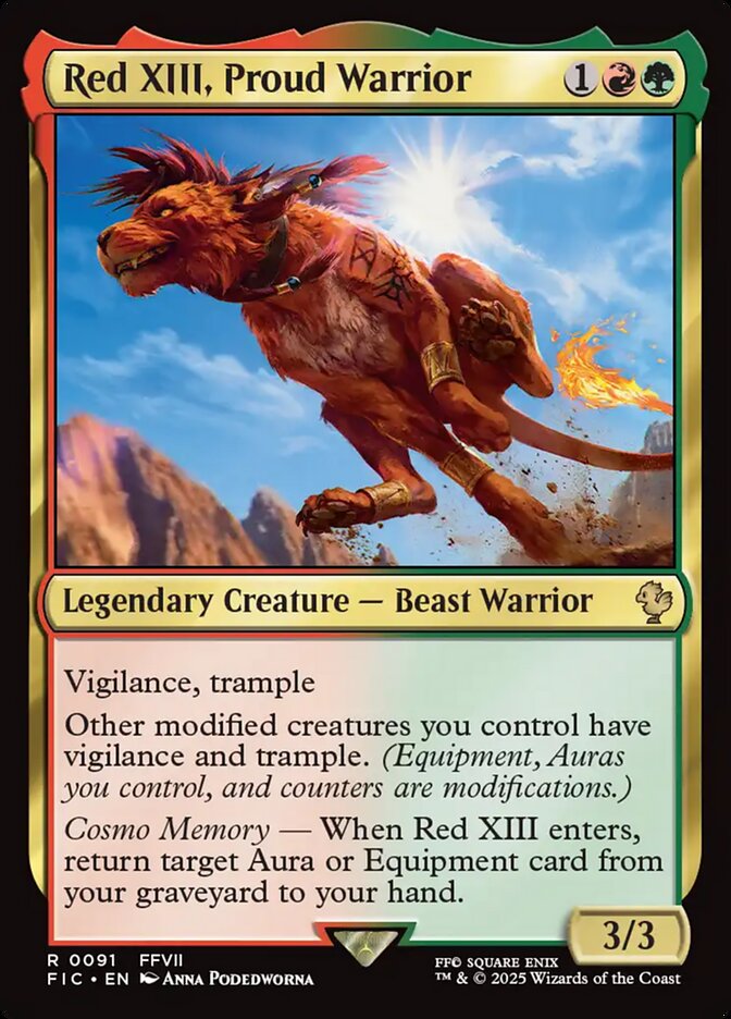 Red XIII, Proud Warrior, Final fantasy commander Card Art