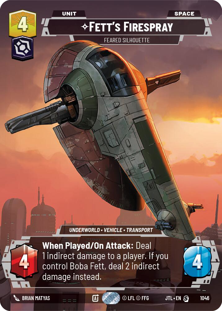 Fett's Firespray, Feared Silhouette, Jump to Lightspeed Card Art