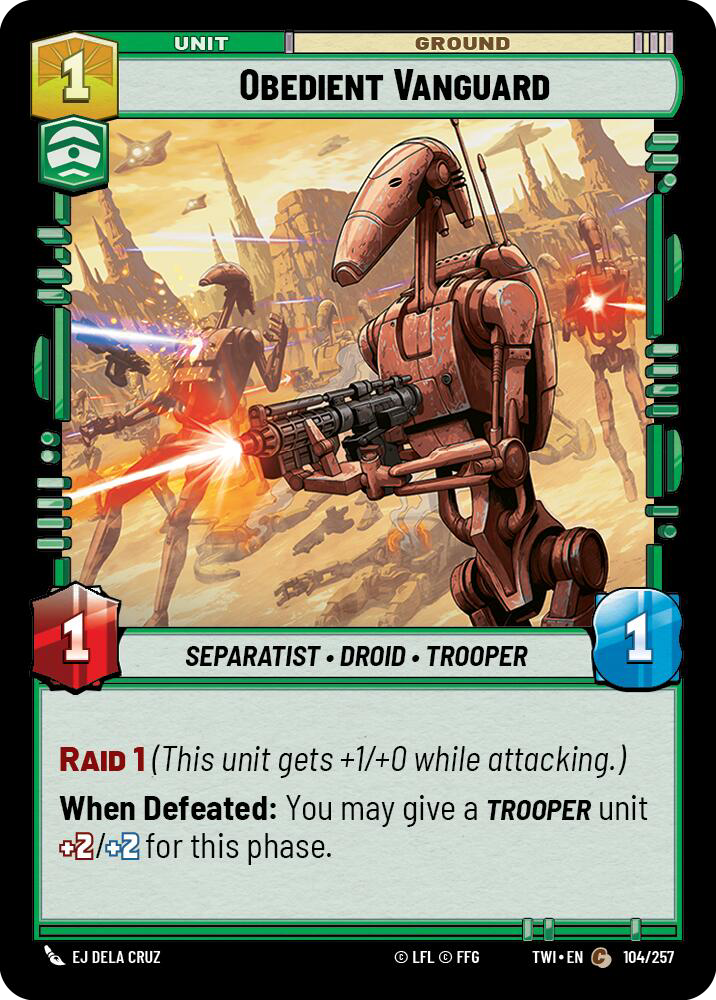 Obedient Vanguard, Twilight of the Republic Card Art