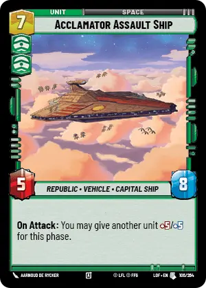 Acclamator Assault Ship, Legends of the Force Card Art