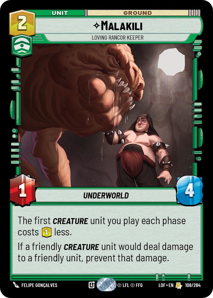 Malakili, Loving Rancor Keeper, Legends of the Force Card Art