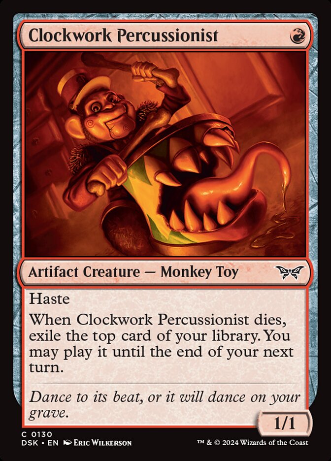 Clockwork Percussionist, Duskmourn: House Of Horror Card Art
