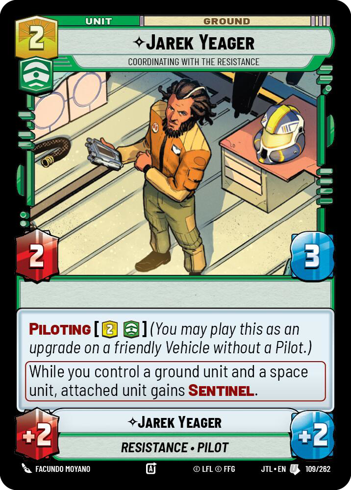 Jarek Yeager, Coordinating With The Resistance, Jump to Lightspeed Card Art