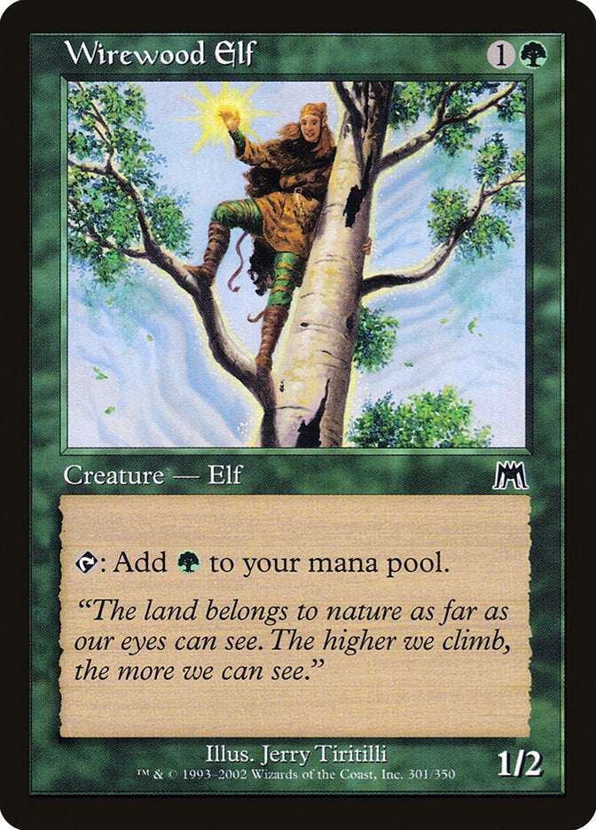 Wirewood Elf, Onslaught Card Art