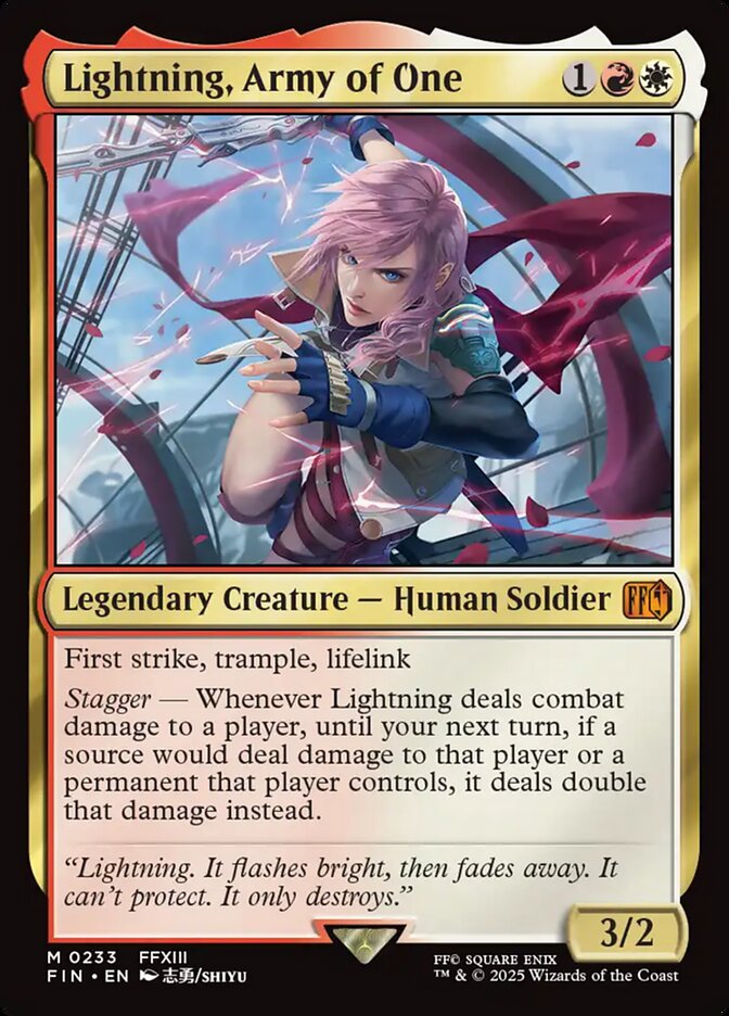 Lightning, Army of One, Final fantasy Card Art