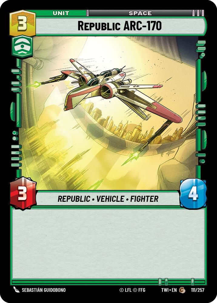 Republic ARC-170, Twilight of the Republic Card Art