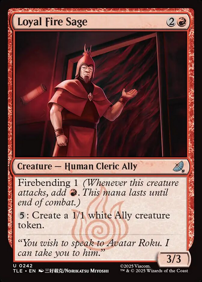 Loyal Fire Sage, Avatar: The Last Airbender Eternal Card Art