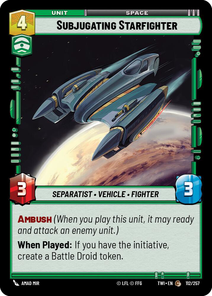Subjugating Starfighter, Twilight of the Republic Card Art