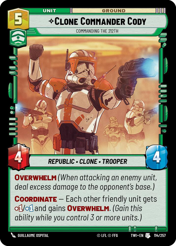 Clone Commander Cody, Commanding the 212th, Twilight of the Republic Card Art