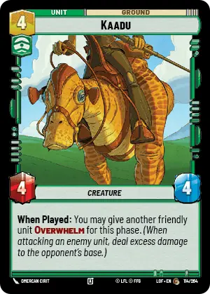 Kaadu, Legends of the Force Card Art