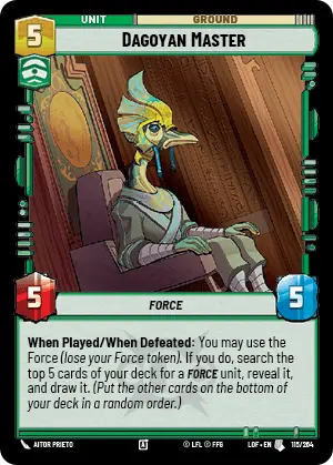 Dagoyan Master, Legends of the Force Card Art