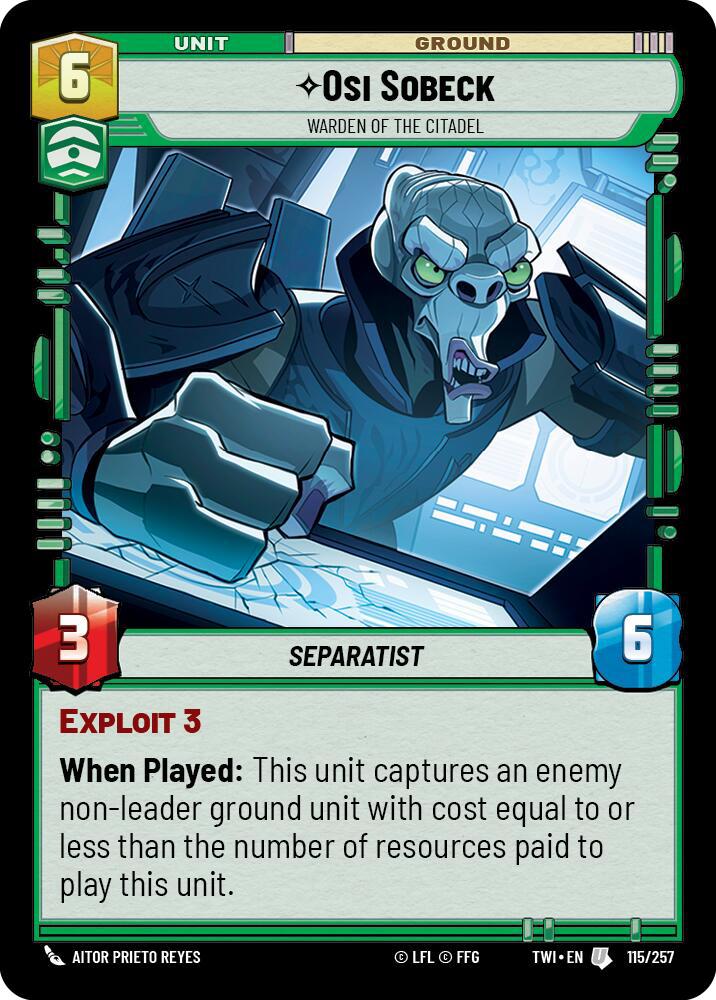 Osi Sobeck, Warden of the Citadel, Twilight of the Republic Card Art