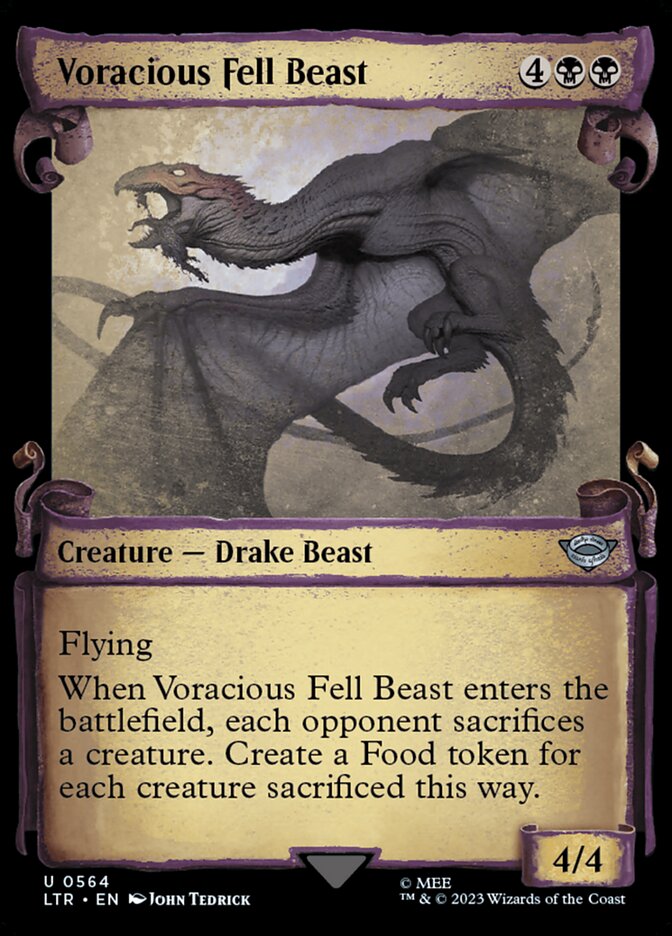 Voracious Fell Beast, The Lord Of The Rings: Tales Of Middle-Earth Card Art
