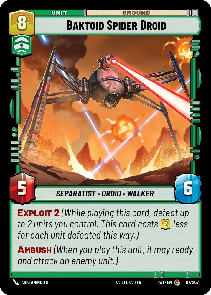 Baktoid Spider Droid, Twilight of the Republic Card Art