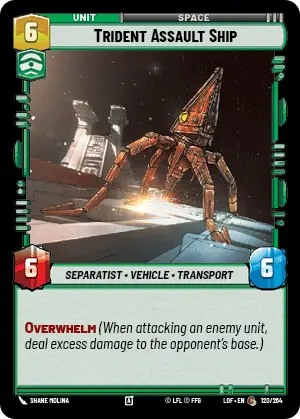 Trident Assault Ship, Legends of the Force Card Art