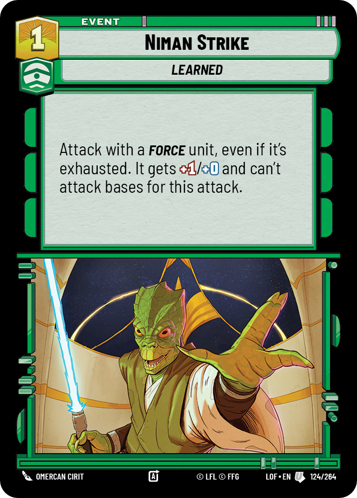 Niman Strike, Legends of the Force Card Art