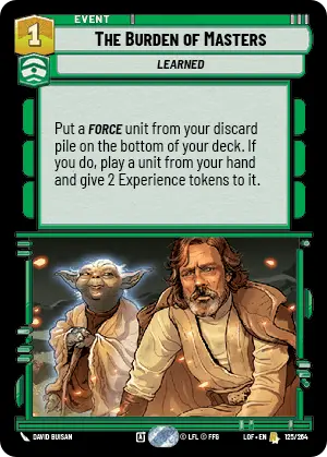 The Burden of Masters, Legends of the Force Card Art