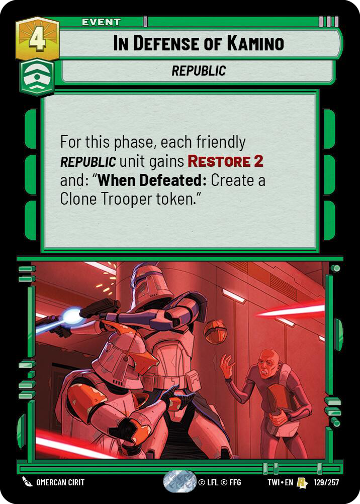 In Defense of Kamino, Twilight of the Republic Card Art