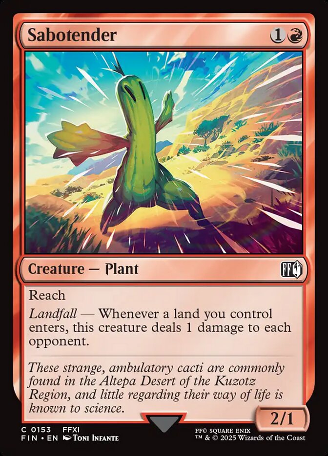 Sabotender, Final fantasy Card Art