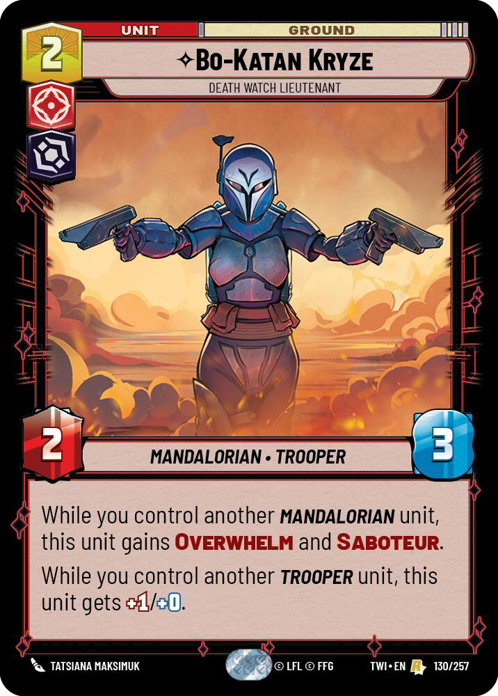 Bo-Katan Kryze, Death Watch Lieutenant, Twilight of the Republic Card Art