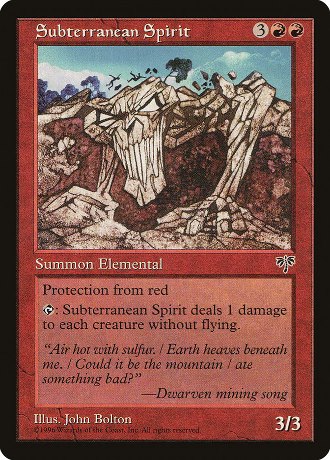 Subterranean Spirit, Mirage Card Art