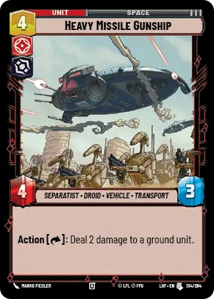 Heavy Missile Gunship, Legends of the Force Card Art