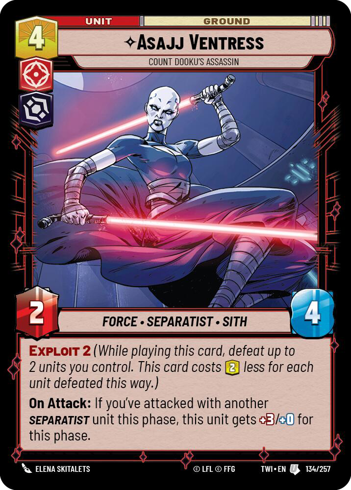 Asajj Ventress, Count Dooku's Assassin, Twilight of the Republic Card Art