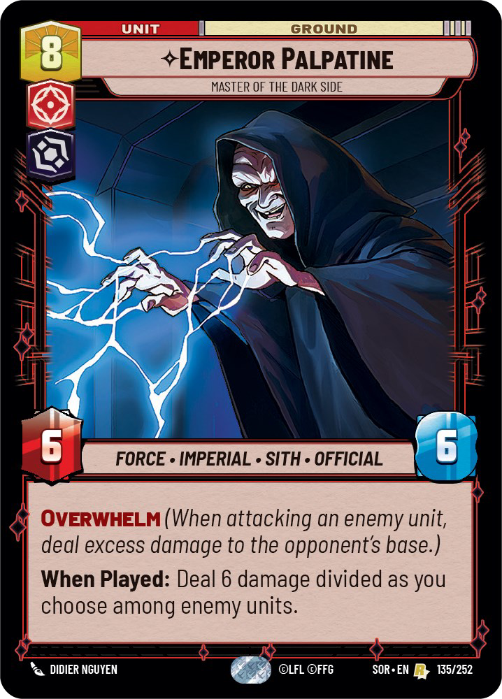 Emperor Palpatine, Master of the Dark Side, Spark of Rebellion Card Art