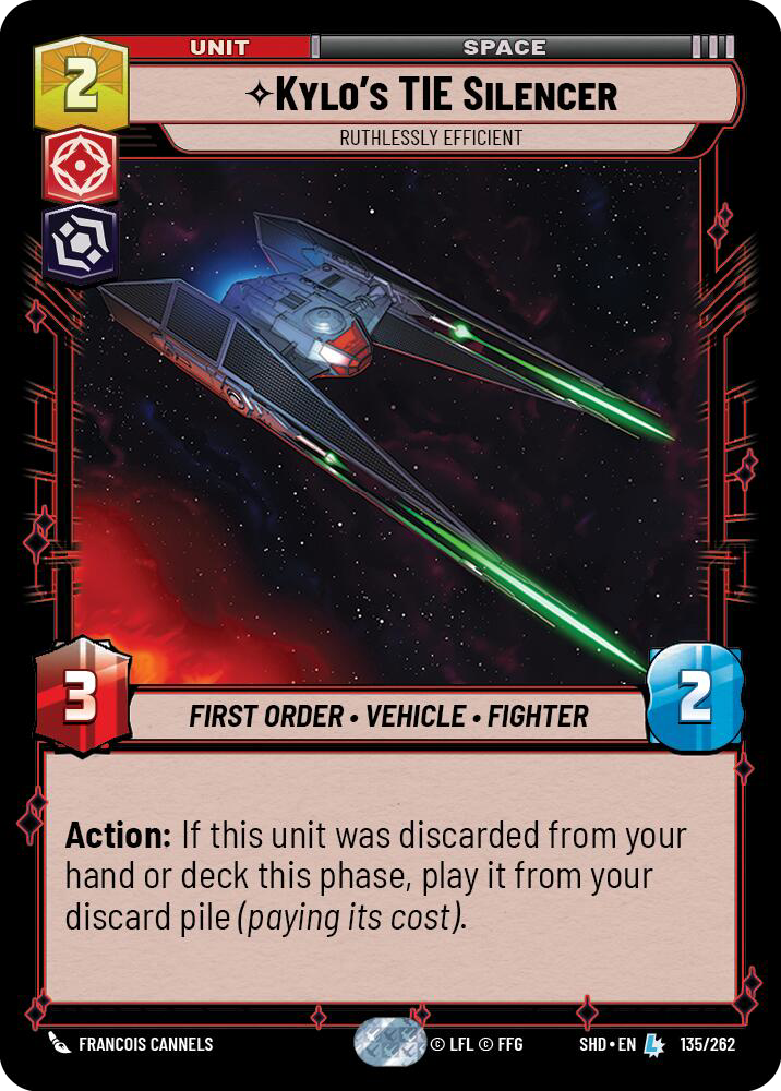 Kylo's TIE Silencer, Ruthlessly Efficient, Shadows of the Galaxy Card Art
