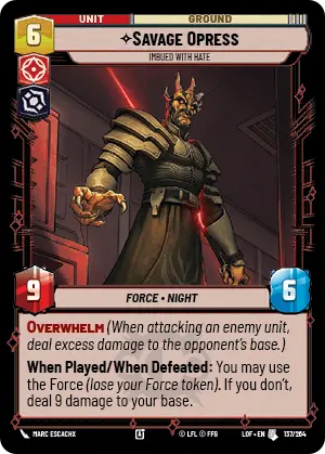 Savage Opress, Imbued With Hate, Legends of the Force Card Art