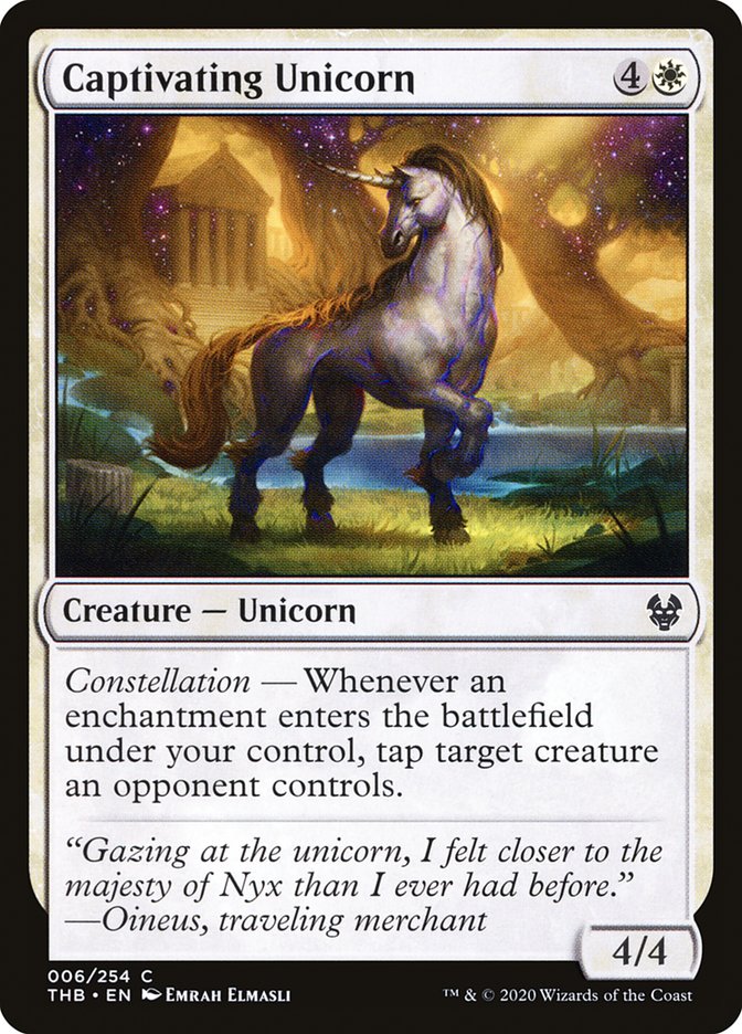 Captivating Unicorn, Theros beyond death Card Art