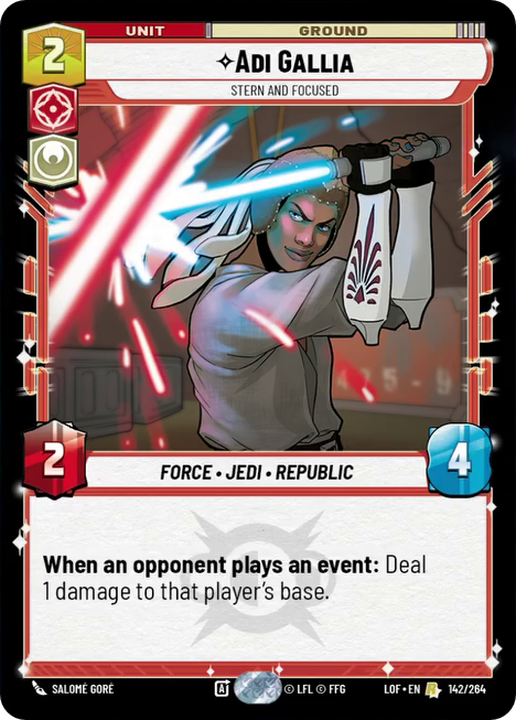 Adi Gallia, Stern and Focused, Legends of the Force Card Art