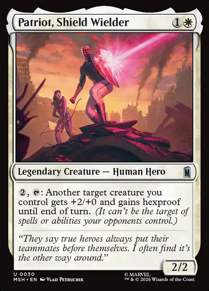 Patriot, Shield Wielder, Marvel Super Heroes Card Art