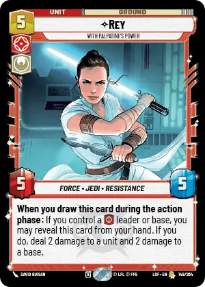 Rey, With Palpatine's Power, Legends of the Force Card Art