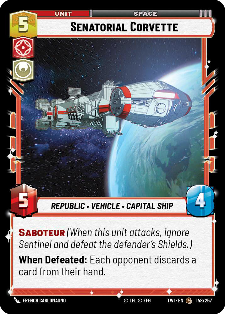 Senatorial Corvette, Twilight of the Republic Card Art