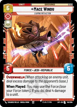 Mace Windu, Leaping into Action, Legends of the Force Card Art