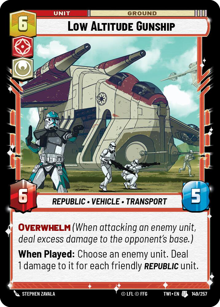 Low Altitude Gunship, Twilight of the Republic Card Art