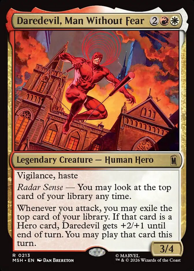 Daredevil, Man Without Fear, Marvel Super Heroes Card Art