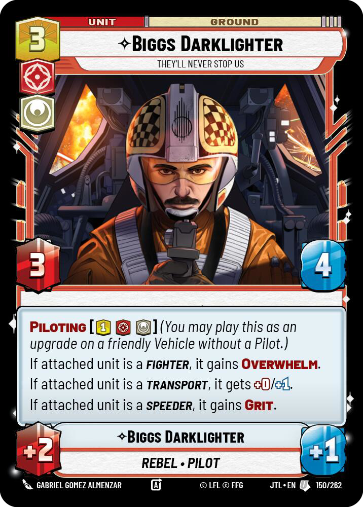 Biggs Darklighter, They'll Never Stop Us, Jump to Lightspeed Card Art