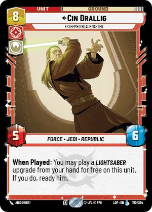 Cin Drallig, Esteemed Blademaster, Legends of the Force Card Art