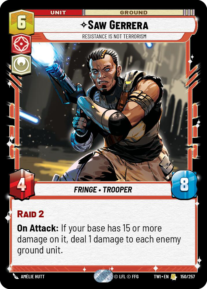 Saw Gerrera, Resistance is Not Terrorism, Twilight of the Republic Card Art