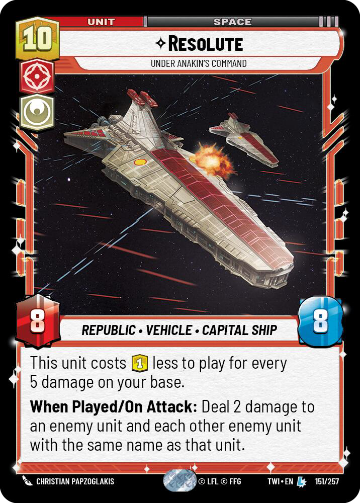 Resolute, Under Anakin's Command, Twilight of the Republic Card Art